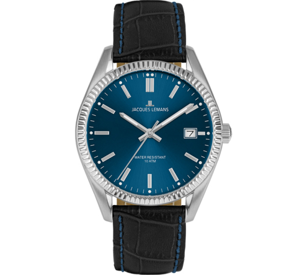 Jacques Lemans Derby 50-4R Damen Uhr Edelstahl Leder Quarz 10Bar